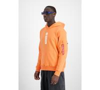 Hoodie ALPHA INDUSTRIES "Alpha Puff Print Hoodie", Herren, Gr. S, orange (tangerine), Obermaterial: 80% Baumwolle, 20% Polyester, regular fit, Sweatshirts Hoodie (75346326-S) tangerine