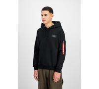 Hoodie ALPHA INDUSTRIES "Backprint Hoodie Camo Print", Herren, Gr. XL, schwarz (schwarz, woodland), Obermaterial: 80% Baumwolle, 20% Polyester, regular fit, Sweatshirts Hoodie (68916330-XL) schwarz, w