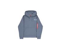 Hoodie ALPHA INDUSTRIES "Backprint Hoodie ", Herren, Gr. M, denim blau, Obermaterial: 80% Baumwolle, 20% Polyester, regular fit, Sweatshirts Hoodie (83486557-M) denim blau