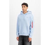 Hoodie ALPHA INDUSTRIES "Backprint Hoodie ", Herren, Gr. XL, artic blau, Obermaterial: 80% Baumwolle, 20% Polyester, regular fit, Sweatshirts Hoodie (72552940-XL) artic blau