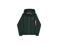 Hoodie ALPHA INDUSTRIES "Backprint Zip Hoodie", Herren, Gr. M, schwarz petrol, Obermaterial: 80% Baumwolle, 20% Polyester, regular fit, Sweatshirts Hoodie (91821966-M)