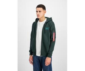 Hoodie ALPHA INDUSTRIES "Backprint Zip Hoodie", Herren, Gr. S, schwarz petrol, Obermaterial: 80% Baumwolle, 20% Polyester, regular fit, Sweatshirts Hoodie (91821966-S) schwarz petrol