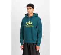 Hoodie ALPHA INDUSTRIES "Basic BL Hoodie", Herren, Gr. M, deep petrol, Obermaterial: 80% Baumwolle, 20% Polyester, regular fit, Sweatshirts Hoodie (32689910-M) deep petrol