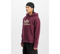 Kapuzensweatshirt ALPHA INDUSTRIES "Basic Hoody", Herren, Gr. L, rot (schwarz cherry), angeraute Sweatware, Obermaterial: 80% Baumwolle, 20% Polyester, bedruckt, modisch, normal normal, Rundhals, Lang