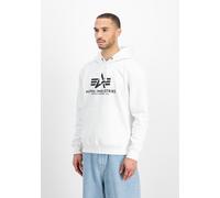 Hoodie ALPHA INDUSTRIES "Basic Hoodie BL", Herren, Gr. L, weiß, Obermaterial: 80% Baumwolle, 20% Polyester, regular fit, Sweatshirts Hoodie (49247119-L) weiß