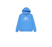 Hoodie ALPHA INDUSTRIES "Basic Hoodie BL", Herren, Gr. M, mediteranian blau, Obermaterial: 80% Baumwolle, 20% Polyester, regular fit, Sweatshirts (94241137-M) mediteranian blau