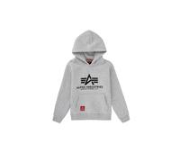 Hoodie ALPHA INDUSTRIES "Basic Hoodie BL K", Mädchen, Gr. 14, grau (grau heather), Obermaterial: 80% Baumwolle, 20% Polyester, regular fit, Sweatshirts Hoodie (10303201-14) grau heather