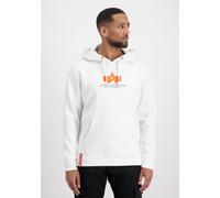 Hoodie ALPHA INDUSTRIES "Basic Hoodie BL Rubber", Herren, Gr. L, weiß, Obermaterial: 80% Baumwolle, 20% Polyester, regular fit, Sweatshirts Hoodie (94353330-L) weiß
