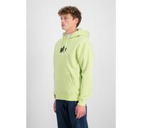 Hoodie ALPHA INDUSTRIES "Basic Hoodie BL Rubber", Herren, Gr. S, grün (arctic lime), Obermaterial: 80% Baumwolle, 20% Polyester, regular fit, Sweatshirts Hoodie (65868501-S) arctic lime