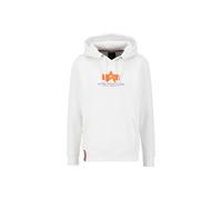 Alpha Industries Basic Big Logo Rubber Hoodie Größe S Weiß