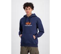 Hoodie ALPHA INDUSTRIES "Basic Hoodie BL Rubber", Herren, Gr. XS, blau (ultra navy), Obermaterial: 80% Baumwolle, 20% Polyester, regular fit, Sweatshirts Hoodie (56846008-XS) ultra navy