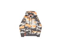 Hoodie ALPHA INDUSTRIES "Basic Zip Hoodie BL Camo PP", Herren, Gr. S, orange (orange grau camo), Obermaterial: 80% Baumwolle, 20% Polyester, regular fit, Sweatshirts Hoodie (53050118-S) orange grau ca