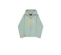Hoodie ALPHA INDUSTRIES "Basic Zip Hoodie BL", Herren, Gr. M, frost grün, Obermaterial: 80% Baumwolle, 20% Polyester, regular fit, Sweatshirts Hoodie (32131119-M) frost grün