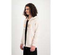 Hoodie ALPHA INDUSTRIES "Basic Zip Hoodie PP Camo", Herren, Gr. XL, weiß (jet stream weiß), Obermaterial: 80% Baumwolle, 20% Polyester, regular fit, Sweatshirts Hoodie (70631458-XL) jet stream weiß