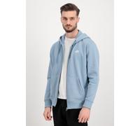 Hoodie ALPHA INDUSTRIES "Basic Zip Hoodie SL", Herren, Gr. M, graublau, Shell: 80% Cotton, 20% Polyester, regular fit, Sweatshirts Hoodie (28530117-M) graublau