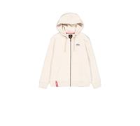 Hoodie ALPHA INDUSTRIES "Basic Zip Hoodie SL", Herren, Gr. M, weiß (vintage weiß), Obermaterial: 80% Baumwolle, 20% Polyester, regular fit, Sweatshirts Hoodie (46002546-M) vintage weiß