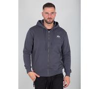 Hoodie ALPHA INDUSTRIES "Basic Zip Hoodie SL", Herren, Gr. XL, grau (grauschwarz), Shell: 80% Cotton, 20% Polyester, regular fit, Sweatshirts Hoodie (77503766-XL) grauschwarz