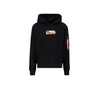 Hoodie ALPHA INDUSTRIES "Camo Panel Hoodie", Herren, Gr. XL, schwarz, Obermaterial: 80% Baumwolle, 20% Polyester, regular fit, Sweatshirts Hoodie (45265556-XL) schwarz