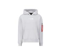 Hoodie ALPHA INDUSTRIES "Metal Plate Hoodie", Damen, Gr. M, grau (pastel grau), Obermaterial: 80% Baumwolle, 20% Polyester, regular fit, Sweatshirts Hoodie (45362813-M)