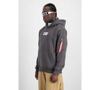 Hoodie ALPHA INDUSTRIES "Alpha Industries Men - Hoodies Metal Plate Hoody" Gr. M, grau (vintage grey) Herren Sweatshirts (15757004-M) vintage grey