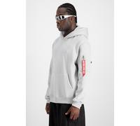 Hoodie ALPHA INDUSTRIES "Metal Plate Hoodie", Herren, Gr. XL, grau (pastel grau), Obermaterial: 80% Baumwolle, 20% Polyester, regular fit, Sweatshirts Hoodie (45362813-XL) pastel grau