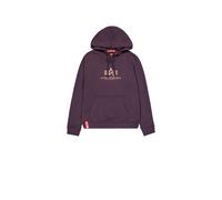 Hoodie ALPHA INDUSTRIES "New Basic Hoodie BL W", Damen, Gr. M, lila (plum), Obermaterial: 80% Baumwolle, 20% Polyester, regular fit, Sweatshirts Hoodie (42736620-M) plum