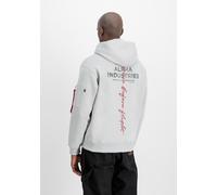 Alpha Industries Hoodie mit Label-Details in Hellgrau, Größe M
