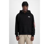 Hoodie ALPHA INDUSTRIES "Signature Backprint Hoodie", Herren, Gr. XL, schwarz, Obermaterial: 80% Baumwolle, 20% Polyester, regular fit, Sweatshirts Hoodie (86192246-XL) schwarz