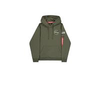 Hoodie ALPHA INDUSTRIES "Space Shuttle Hoodie", Herren, Gr. S, grün (schwarz olive), Obermaterial: 80% Baumwolle, 20% Polyester, regular fit, Sweatshirts Hoodie (60684004-S) schwarz olive