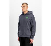 Hoodie ALPHA INDUSTRIES "Spray Print Hoodie", Herren, Gr. XS, vintage grau, Obermaterial: 80% Baumwolle, 20% Polyester, regular fit, Sweatshirts Hoodie (48769756-XS) vintage grau
