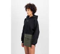 Hoodie ALPHA INDUSTRIES "Waisted Hoodie W", Damen, Gr. M, schwarz, Obermaterial: 70% Baumwolle, 30% Polyester, loose fit, Sweatshirts Hoodie (62733967-M) schwarz