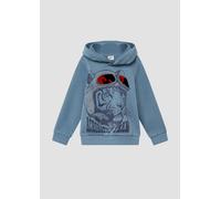 Hoodie aus Baumwollmix mit Folienprint 92/98 blau 2171625.5470.92_98