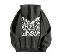 Hoodie Backprint, Funny Fu Qr Code Fuck-You Hoodie Herren Damen - Lustig Sweatshirt Mit Kapuze Humorous Hidden Message Shirt Funky Trend Y2K Hoodies Teenager Mädchen Qr Code Pullover Weihnachts Gesche