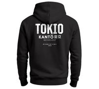 Hoodie Backprint Herren Tokyo Japan Japanische Schriftzeichen Grafik Print Kapuzen-Pullover Männer Fashion Streetstyle - Tokio schwarz backprint S