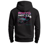 Hoodie Backprint Herren Tokyo Japan Style Racing Car Rückenaufdruck Kapuzen-Pullover Männer Fashion Streetstyle - Tokyo Drift schwarz backprint 3XL