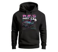 Hoodie Backprint Herren Tokyo Japan Style Racing Car Rückenaufdruck Kapuzen-Pullover Männer Fashion Streetstyle - Tokyo Drift schwarz frontnprint 3XL