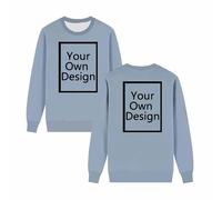 Hoodie Bedrucken Lassen Damen Herren - Unisex Kapuzenpullover Selbst Gestalten mit Vorne/hinten Bedruckt, Personalisiert Exklusive Individualisierung Mit Foto Text Logo - für Paare Familie Party