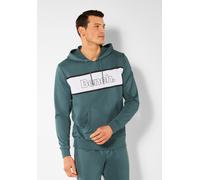 Hoodie BENCH. LOUNGEWEAR, Herren, Gr. 60/62 (XXL), blau (hellpetrol), Sweatware, Obermaterial: 60% Baumwolle, 40% Polyester, unifarben mit Farbeinsatz, Basic, bequem hüftbedeckend, Rundhals, Rippbündc