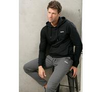 Hoodie BENCH. LOUNGEWEAR, Herren, Gr. 60/62 (XXL), schwarz, angeraute Sweatware, Obermaterial: 60% Baumwolle, 40% Polyester, unifarben, Basic, bequem normal, Rundhals, angesetztes Bündchen, Sweatshirt