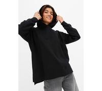 Hoodie BONPRIX, Damen, Gr. 32/34 (XS), schwarz, Obermaterial: 100% Baumwolle, oversize, Sweatshirts Hoodie, Oversize-Passform, aus Baumwolle, mit seitlichen Schlitzen (20133858-32)