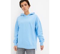 Hoodie BONPRIX, Damen, Gr. 48/50 (XL), blau (babyblau), Obermaterial: 100% Baumwolle, oversize, Sweatshirts Hoodie, Oversize-Passform, aus Baumwolle, mit seitlichen Schlitzen (17368914-48)