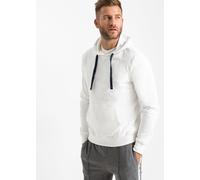 Hoodie BONPRIX "Hoodie aus reiner Baumwolle", Herren, Gr. 56/58 (XL), weiß (wollweiß), Obermaterial: 100% Baumwolle, regular fit, Sweatshirts Hoodie, Regular Fit, mit Kängurutasche, weich angeraute In
