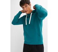 Hoodie BONPRIX "Hoodie aus reiner Baumwolle", Damen, Gr. 64 (3XL), blau (petrol), Obermaterial: 100% Baumwolle, regular fit, Sweatshirts Hoodie, Regular Fit, mit Kängurutasche, weich angeraute Innense