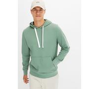 Hoodie BONPRIX "Hoodie aus reiner Baumwolle", Herren, Gr. 64 (3XL), grün (piniengrün), Obermaterial: 100% Baumwolle, unifarben, regular fit, Sweatshirts Hoodie, Regular Fit, mit Kängurutasche, weich a