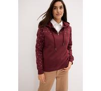 Hoodie BONPRIX "Kapuzensweatshirt mit Reißverschluss aus reiner Baumwolle", Damen, Gr. 56/58 (XXXL), rot (dunkelbeere), Sweatware, Obermaterial: 100% Baumwolle. Bündchen: 95% Baumwolle, 5% Elasthan. K