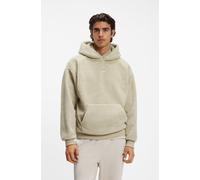 BOSS Green Regular Fit Sweatshirt mit Teddyfleece-Kapuze in Beige, Größe M