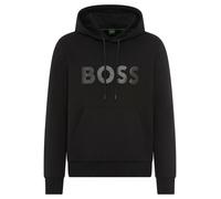 Hoodie BOSS GREEN "Soody", Herren, Gr. XXL, schwarz001, Sweatware, Obermaterial: 95% Baumwolle, 5% Elasthan, unifarben, normal, Rundhals, Bündchen, Sweatshirts Hoodie, Regular Fit, Kapuze mit Kordel,