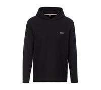 Hoodie BOSS "Waffle LS-Shirt H", Herren, Gr. L, schwarz (schwarz 001), Sweatware, Obermaterial: 60% Baumwolle, 40% Polyester, normal, Rundhals, abgesteppte Kante, Sweatshirts Hoodie (18071915-L) schwa