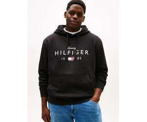 Hoodie "BT-BRANDLOVE BIG HILFIGER", Herren, Gr. XXL, schwarz, Sweatware, Obermaterial: 77% Baumwolle, 23% Polyester, TOMMY HILFIGER BIG & TALL, regular fit, Rippbündchen, Sweatshirts Hoodie, mit Logo-