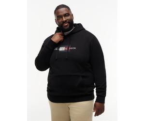 Hoodie "BT-SCRIPT FLAG", Herren, Gr. 4XL, schwarz, Sweatware, Obermaterial: 100% Baumwolle, TOMMY HILFIGER BIG & TALL, normal normal, Rippbündchen, Sweatshirts Hoodie, Große Größen (17890424-4XL) schw